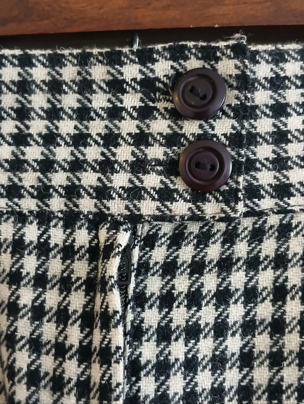 VINTAGE 90'S ESPRIT Wool Blend Houndstooth High Waist Pencil Skirt Women's 5/6